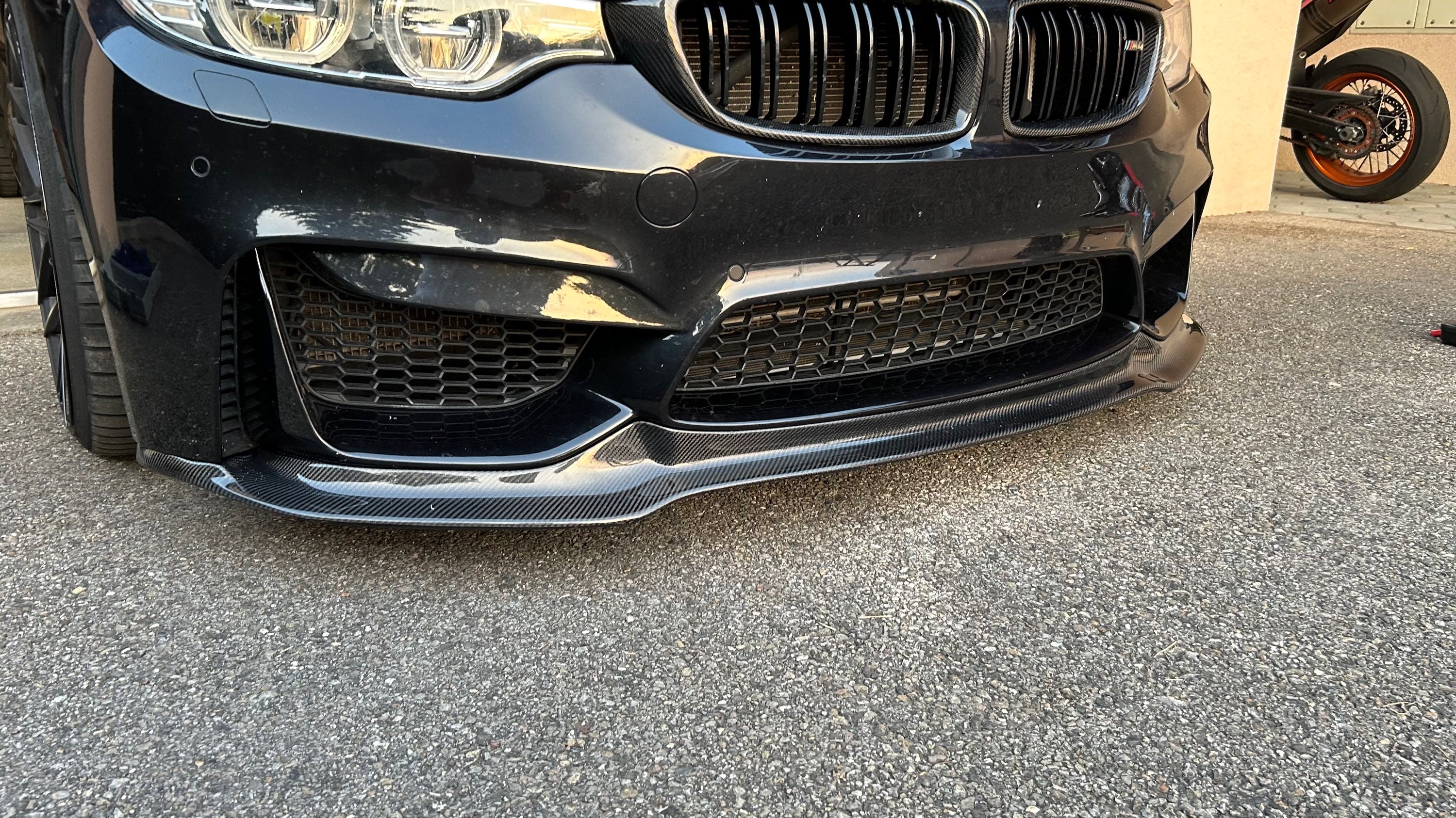 CT CARBON FRONT LIP BMW M3/M4 F8X - V STYLE | SWISS HOMOLOGATED
