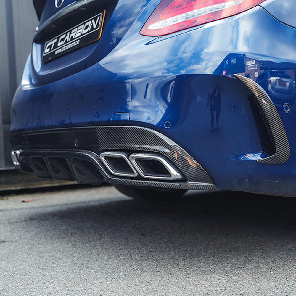 CT CARBON MERCEDES W205 C63 & C63S SALOON CARBON DIFFUSER - PS STYLE | SWISS HOMOLOGATED