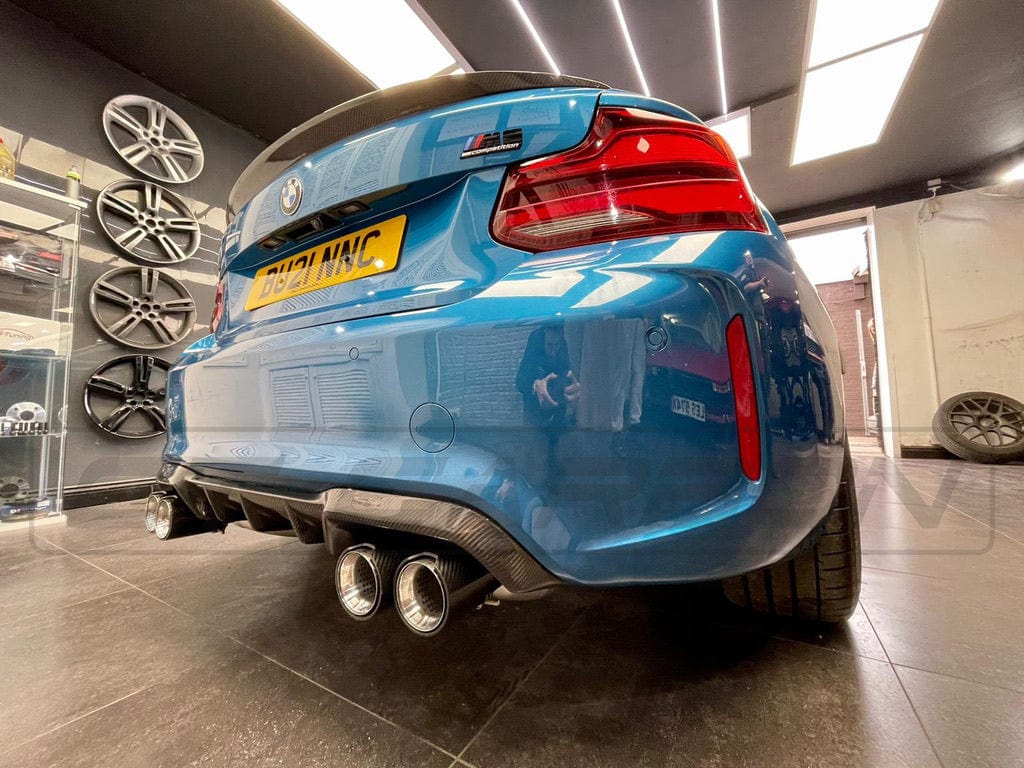 CT CARBON BMW M2/M3/M4/M5 F10/F80/F82/F83/F87 CARBON FIBRE EXHAUST TIPS - CHROME X4 | SWISS HOMOLOGATED
