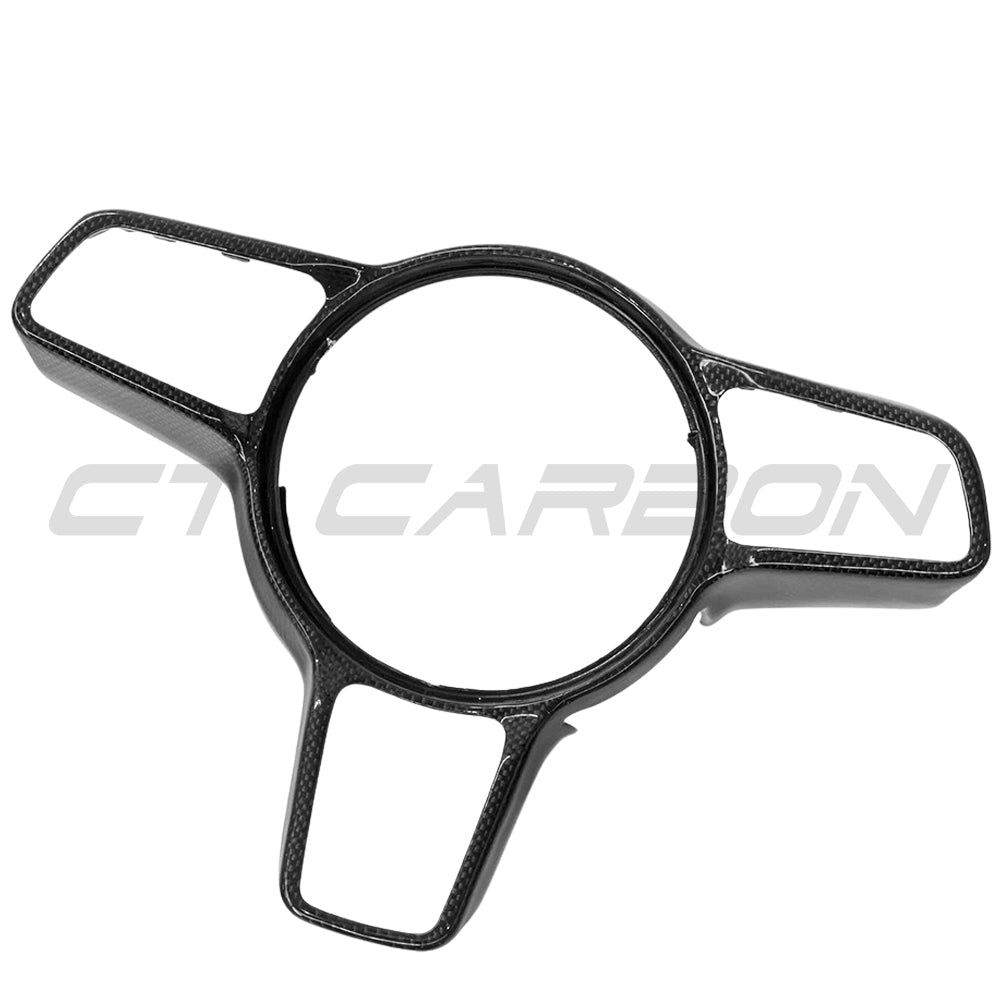 CT CARBON PORSCHE 911/CAYMAN/BOXSTER/CAYENNE/MACAN 2013+ STEERING WHEEL TRIM WITH SPORT CHRONO | NO HOMOLOGATION REQUIRED