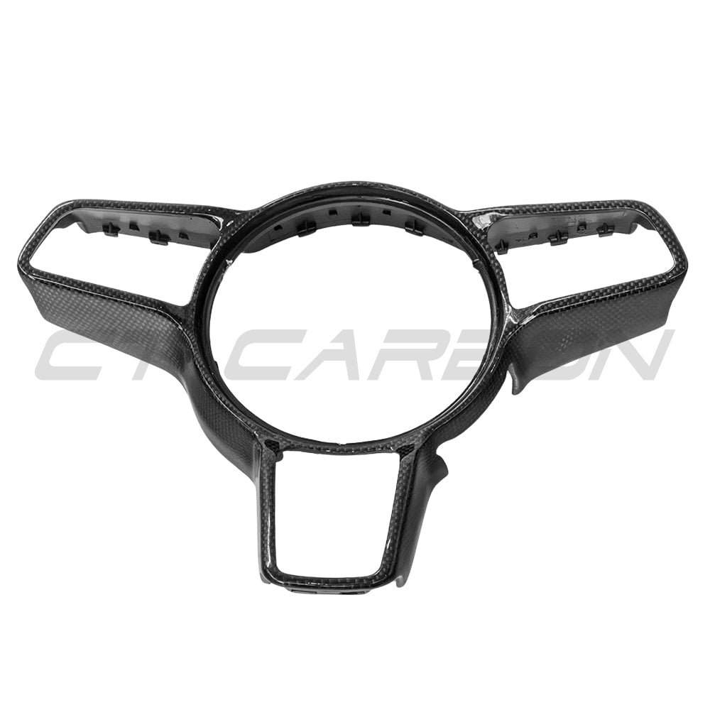 CT CARBON PORSCHE 911/CAYMAN/BOXSTER/CAYENNE/MACAN 2013+ STEERING WHEEL TRIM WITH SPORT CHRONO | NO HOMOLOGATION REQUIRED